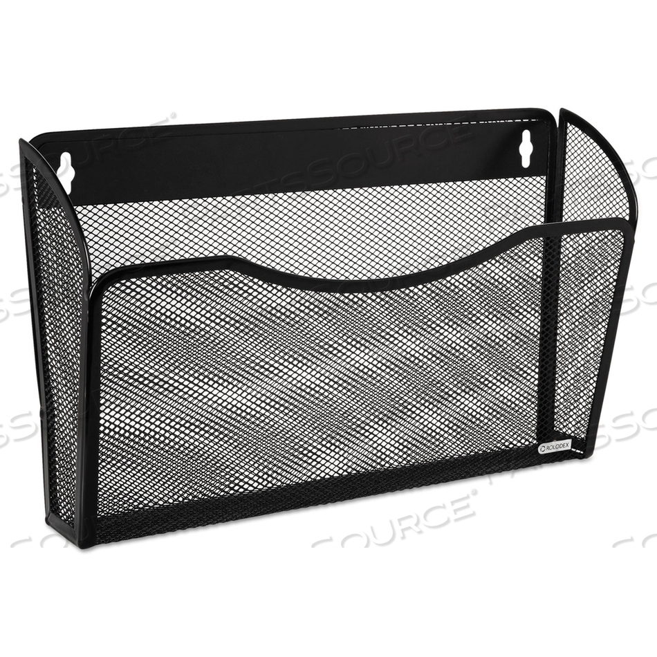 SINGLE POCKET WIRE MESH WALL FILE, LETTER SIZE, 14" X 3.27" X 8.5", BLACK 