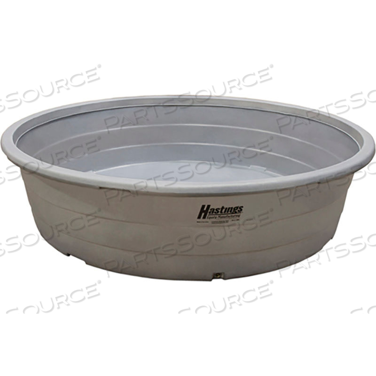 POLY STOCK TANK ROUND 320 GALLON 74"L X 74"W X 24"H WITH DRAIN PLUG - GRAY by Hastings Equity Manufacturing POLY STOCK TANK ROUND 320 GALLON 74"L X 74"W X 24"H WITH DRAIN PLUG - GRAY by Hastings Equity Manufacturing