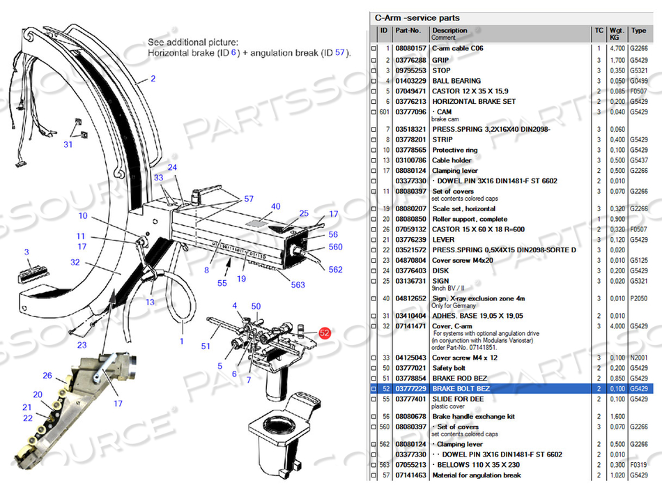 BEZ BRAKE BOLT by Siemens Medical Solutions