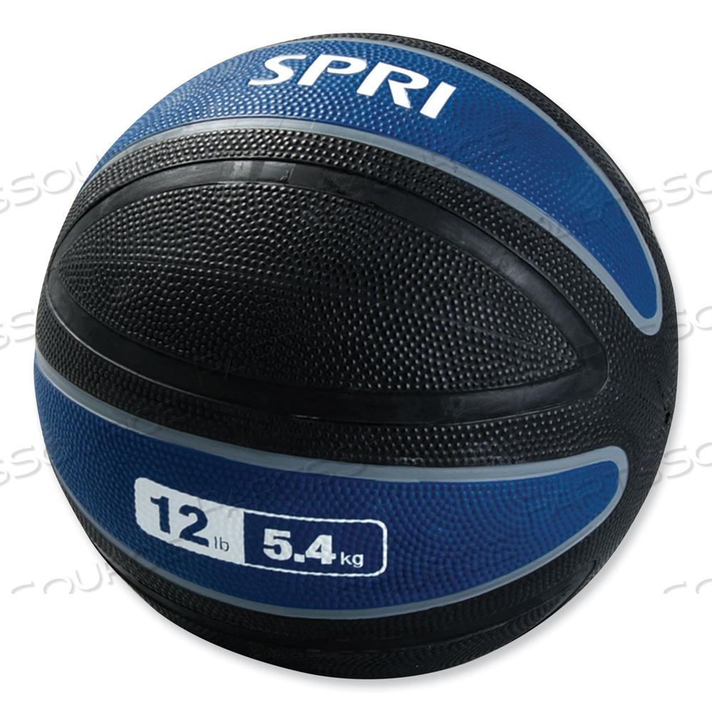 XERBALL MEDICINE BALL, 12 LBS, NAVY/BLACK 