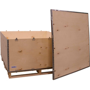 6-PANEL SHIPPING CRATE WITH LID & PALLET, 48" X 48" X 28" O.D. by National Corrugate LLC