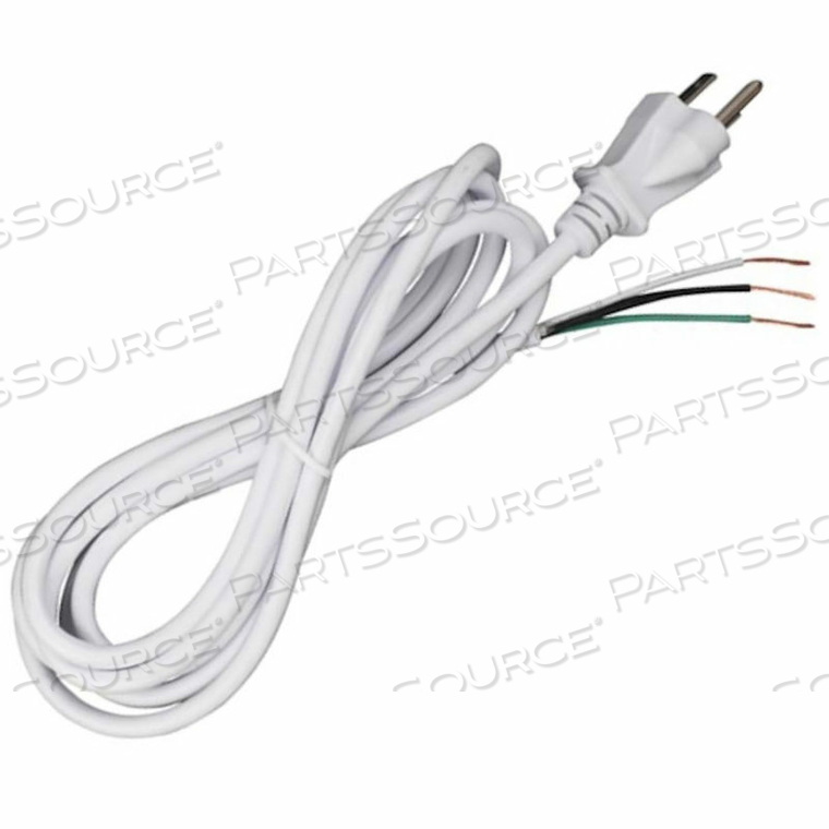 8 FT. HEAVY DUTY CORD SET 18/3 SJT -105-#176,C, WHITE by Satco