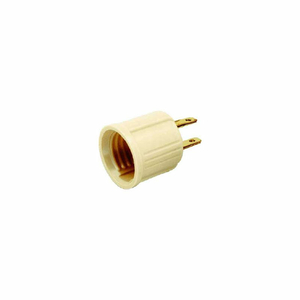 MEDIUM BASE - POLARIZED OUTLET SOCKET ADAPTER IVORY by Satco
