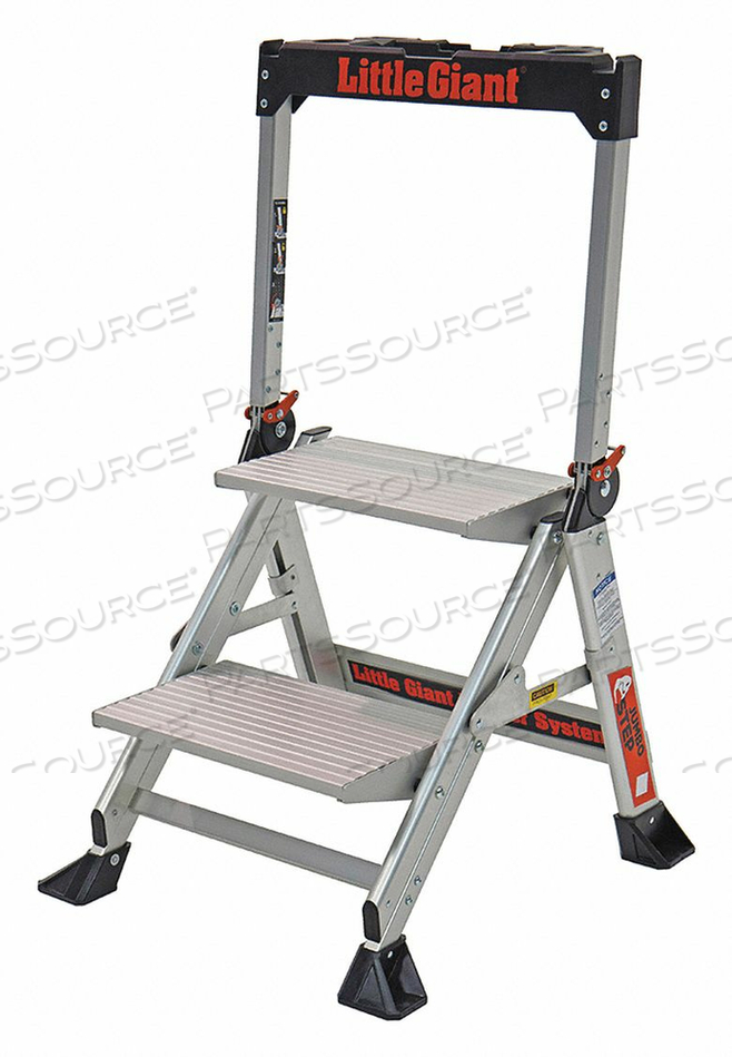 JUMBO STEP ALUMINUM LADDER - 375 LB. CAPACITY, 2 STEP by Little Giant
