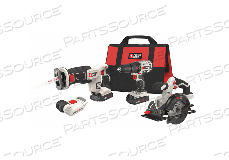 CORDLESS COMBO KIT 20.0 V 4 TOOLS 2 BATT by Porter Cable CORDLESS COMBO KIT 20.0 V 4 TOOLS 2 BATT by Porter Cable