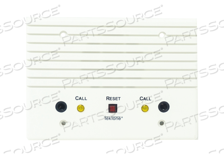 DUAL PATIENT STATION, ABC PLASTIC PLATE, 1/4 IN CALL CORD JACKS, PLUG IN, 3 GANG, 162 MM X 119 MM X 48 MM, UL COMPLIANT by TekTone Sound & Signal Mfg., Inc. DUAL PATIENT STATION, ABC PLASTIC PLATE, 1/4 IN CALL CORD JACKS, PLUG IN, 3 GANG, 162 MM X 119 MM X 48 MM, UL COMPLIANT by TekTone Sound & Signal Mfg., Inc.