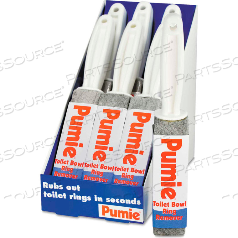 PUMIE TOILET BOWL RING REMOVER PUMICE W/HANDLE, GRAY 6/CASE by United Stationers Supply
