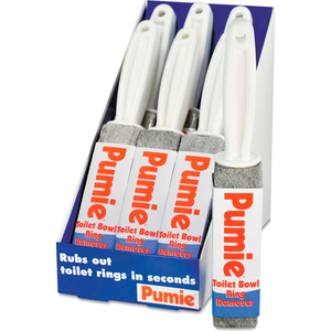 PUMIE TOILET BOWL RING REMOVER PUMICE W/HANDLE, GRAY 6/CASE by United Stationers Supply
