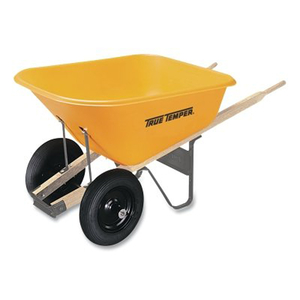 8 CUBIC FOOT POLY WHEELBARROW WITH DUAL WHEELS by True Temper