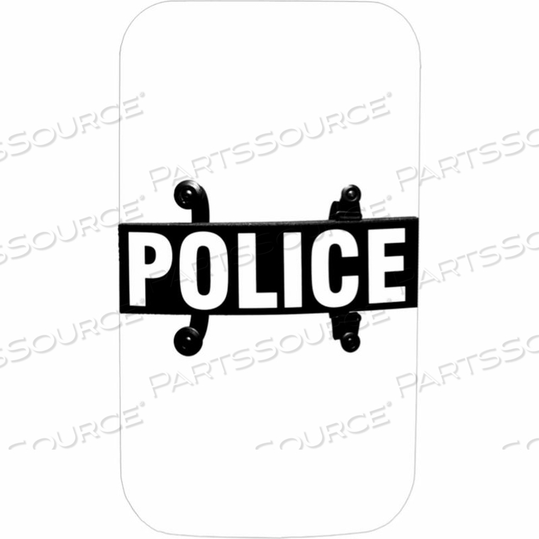 RIOT CONTROL BODY POLICE SHIELD, NON-BALLISTIC, POLYCARBONATE, CLEAR, 20" X 36" - by Paulson Manufacturing Corp