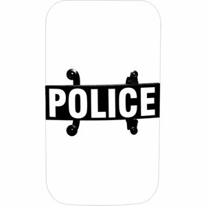 RIOT CONTROL BODY POLICE SHIELD, NON-BALLISTIC, POLYCARBONATE, CLEAR, 20" X 36" - by Paulson Manufacturing Corp