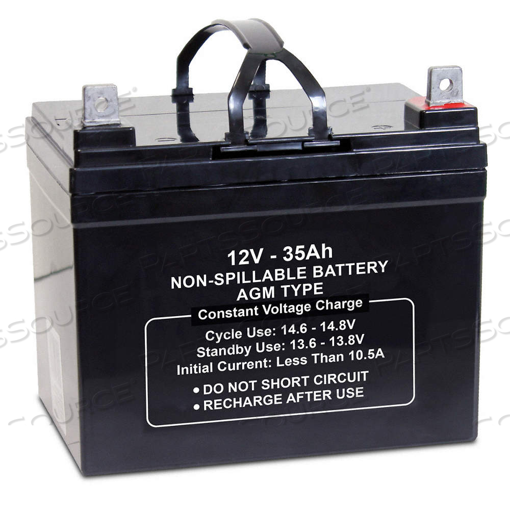 SEALED LEAD ACID BATTERY, 12V DC, 35 AH CAPACITY, 6.26 IN HT, 5.19 IN WD, 7.75 IN DP by Approved Vendor