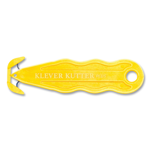 KURVE BLADE PLUS SAFETY CUTTER, 5.75" PLASTIC HANDLE, YELLOW, 10/BOX by Klever Kutter