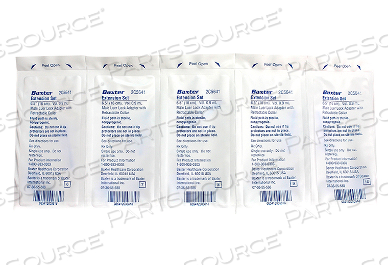STRAIGHT-TYPE EXTENSION SET, STANDARD BORE, RETRACTABLE COLLAR, 6.5IN (16CM) by Baxter Healthcare Corp.