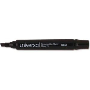 PERMANENT MARKER, CHISEL TIP, LOW ODOR, NONTOXIC, BLACK INK, DOZEN by Universal Products