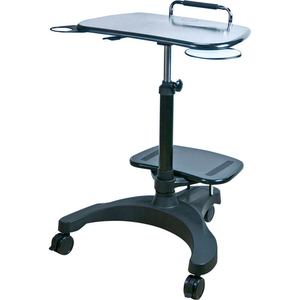 SIT/STAND MOBILE LAPTOP WORKSTATION WITH PRINTER SHELF by Aidata