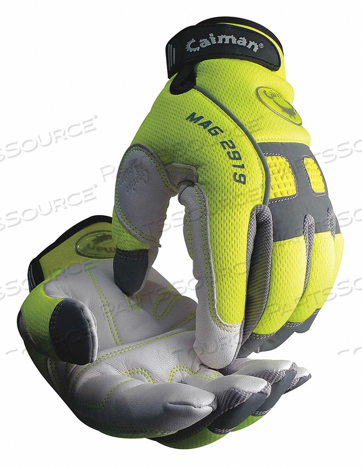 Hi-Visibility Lime/Black 2991-5 CAIMAN Cold Protection Gloves,Knit Wrist,L,PR 