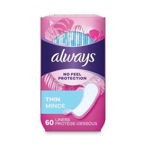 THIN DAILY PANTY LINERS, 60/PACK, 12 PACK/CARTON by Always