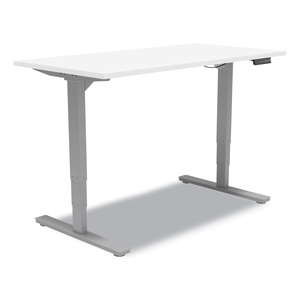 ESSENTIALS ELECTRIC SIT-STAND DESK, 55.1" X 27.5" X 25.9" TO 51.5", WHITE/ALUMINUM by Union & Scale