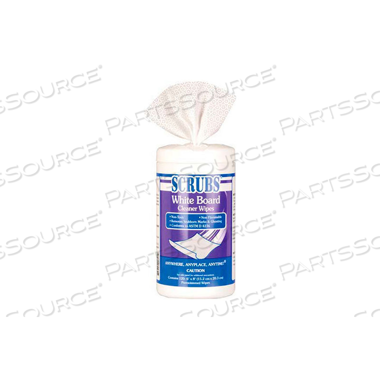 WHITE BOARD CLEANER WIPES, 120 WIPES/CAN, 6 CANS - 90891 