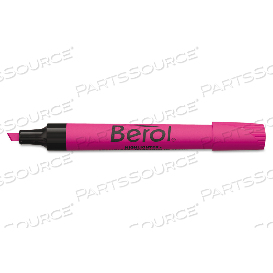 4009 CHISEL TIP HIGHLIGHTER, PINK INK, CHISEL TIP, PINK/BLACK BARREL, DOZEN 