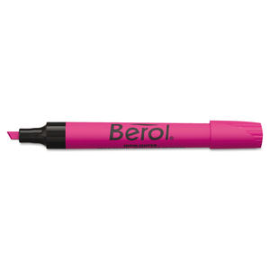 4009 CHISEL TIP HIGHLIGHTER, PINK INK, CHISEL TIP, PINK/BLACK BARREL, DOZEN by Berol