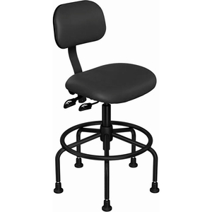 OPERATOR CHAIR - MULTIFUNCTIONAL CONTROL- HEIGHT 25 - 32" - BLACK VINYL - BLACK POWDER COAT by Biofit Engineered Products