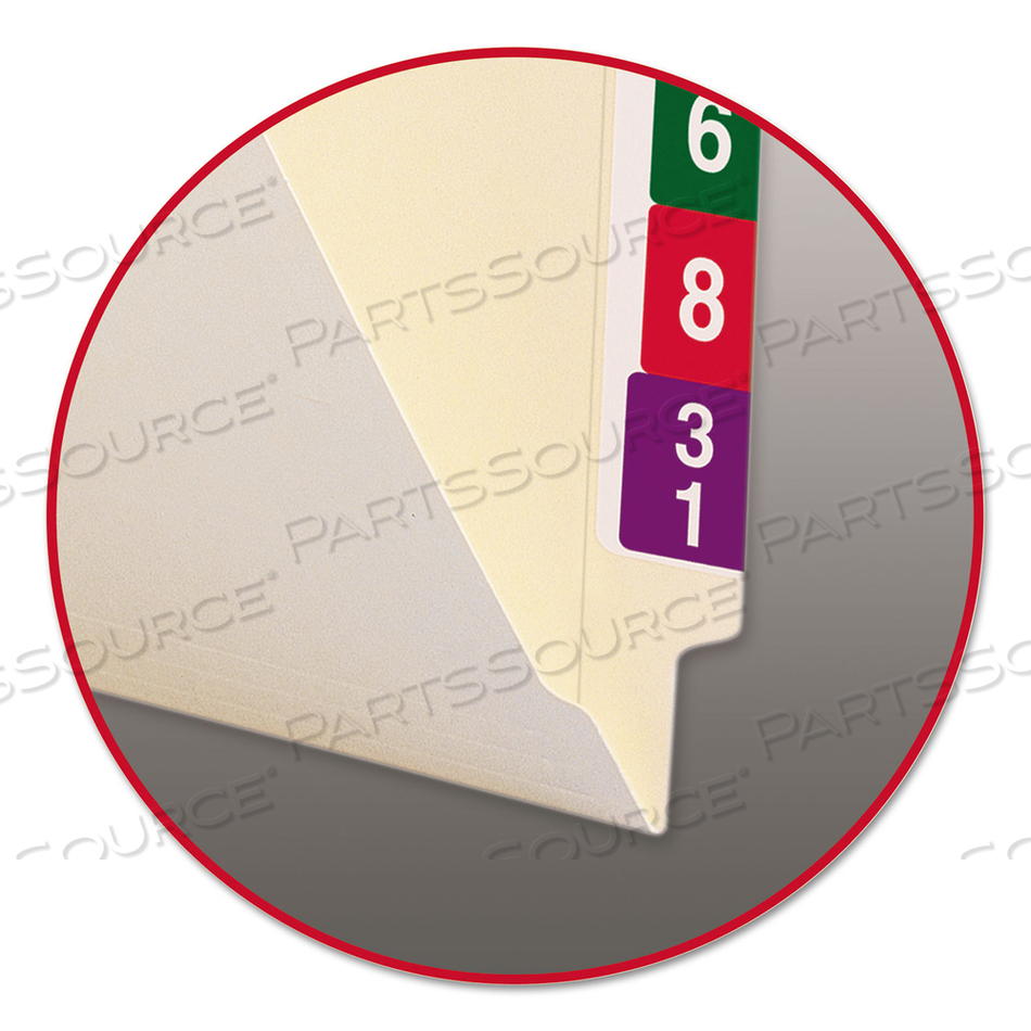 HEAVYWEIGHT MANILA END TAB FOLDERS, 9.5" HIGH FRONT, STRAIGHT TABS, LETTER SIZE, 0.75" EXPANSION, MANILA by Smead