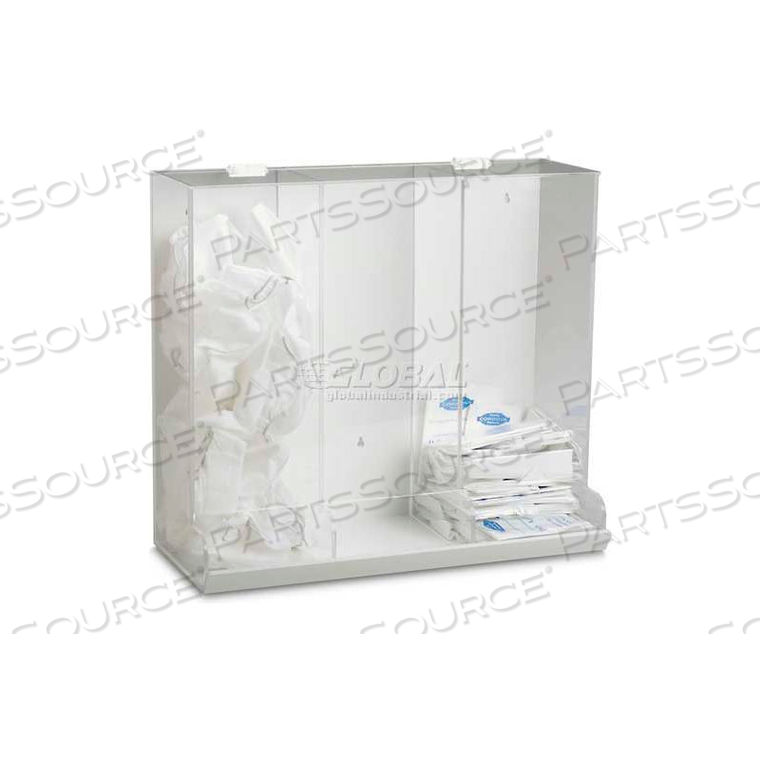 3-IN-1 WHITE PVC & CLEAR ACRYLIC LARGE APPAREL DISPENSING BIN, 20"W X 9"D X 19"H by TrippNT, Inc
