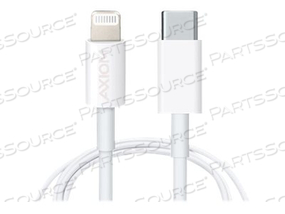 AXIOM, LIGHTNING CABLE, LIGHTNING MALE TO USB-C MALE, 6 FT, WHITE, FOR APPLE IPAD/IPHONE/IPOD (LIGHTNING) by Axiom AXIOM, LIGHTNING CABLE, LIGHTNING MALE TO USB-C MALE, 6 FT, WHITE, FOR APPLE IPAD/IPHONE/IPOD (LIGHTNING) by Axiom