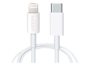 AXIOM, LIGHTNING CABLE, LIGHTNING MALE TO USB-C MALE, 6 FT, WHITE, FOR APPLE IPAD/IPHONE/IPOD (LIGHTNING) by Axiom AXIOM, LIGHTNING CABLE, LIGHTNING MALE TO USB-C MALE, 6 FT, WHITE, FOR APPLE IPAD/IPHONE/IPOD (LIGHTNING) by Axiom