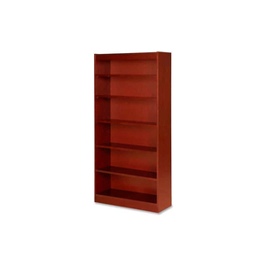 LORELL 6-SHELF PANEL END HARDWOOD VENEER BOOKCASE, 36"W X 12"D X 72"H, CHERRY by S.P. Richards Company