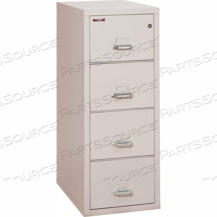 FIREPROOF 4 DRAWER VERTICAL FILE CABINET - LETTER SIZE 18"W X 31-1/2"D X 53"H - LIGHT GRAY 