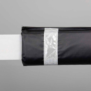 108"W SOFT NYLON GATE ARM COVER - BLACK COVER/WHITE TAPES by Innoplast, Inc 108"W SOFT NYLON GATE ARM COVER - BLACK COVER/WHITE TAPES by Innoplast, Inc
