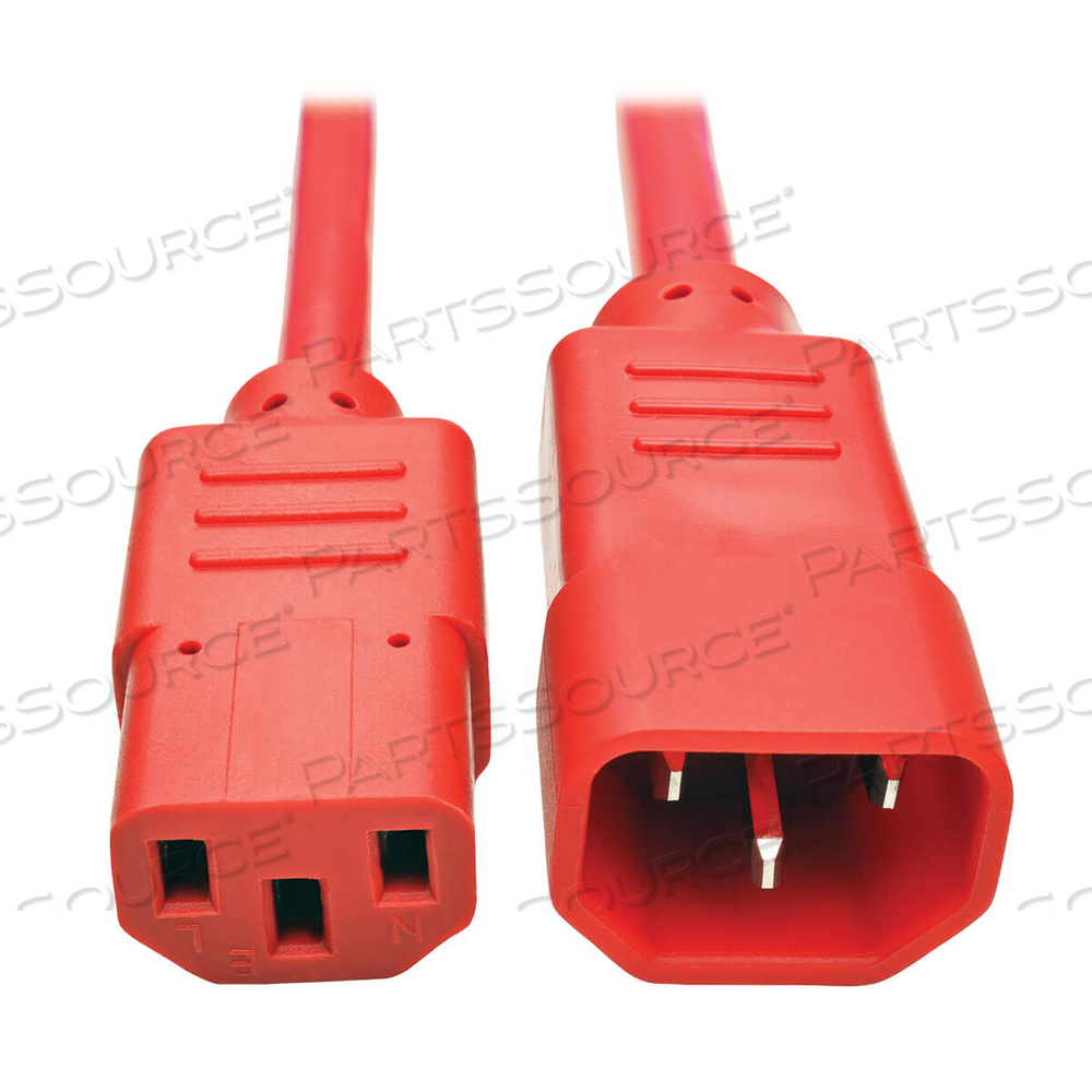 POWER CORD EXTENSION, 6 FT, 10 A, 100 - 250 V, 18 AWG, IEC 320-C14 TO IEC 320-C13, RED by Tripp Lite