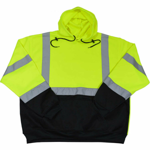 TWO TONE PULLOVER HOODED SWEATSHIRT, ANSI CLASS 3, LIME/BLACK, XL by Petra Roc Inc