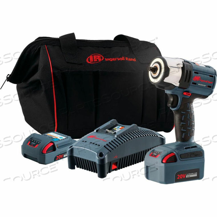 IQV20 SERIES 3/8" 20V CORDLESS IMPACT WRENCH KIT 2 BATTERIES 5.0AH by Ingersoll-Rand IQV20 SERIES 3/8" 20V CORDLESS IMPACT WRENCH KIT 2 BATTERIES 5.0AH by Ingersoll-Rand