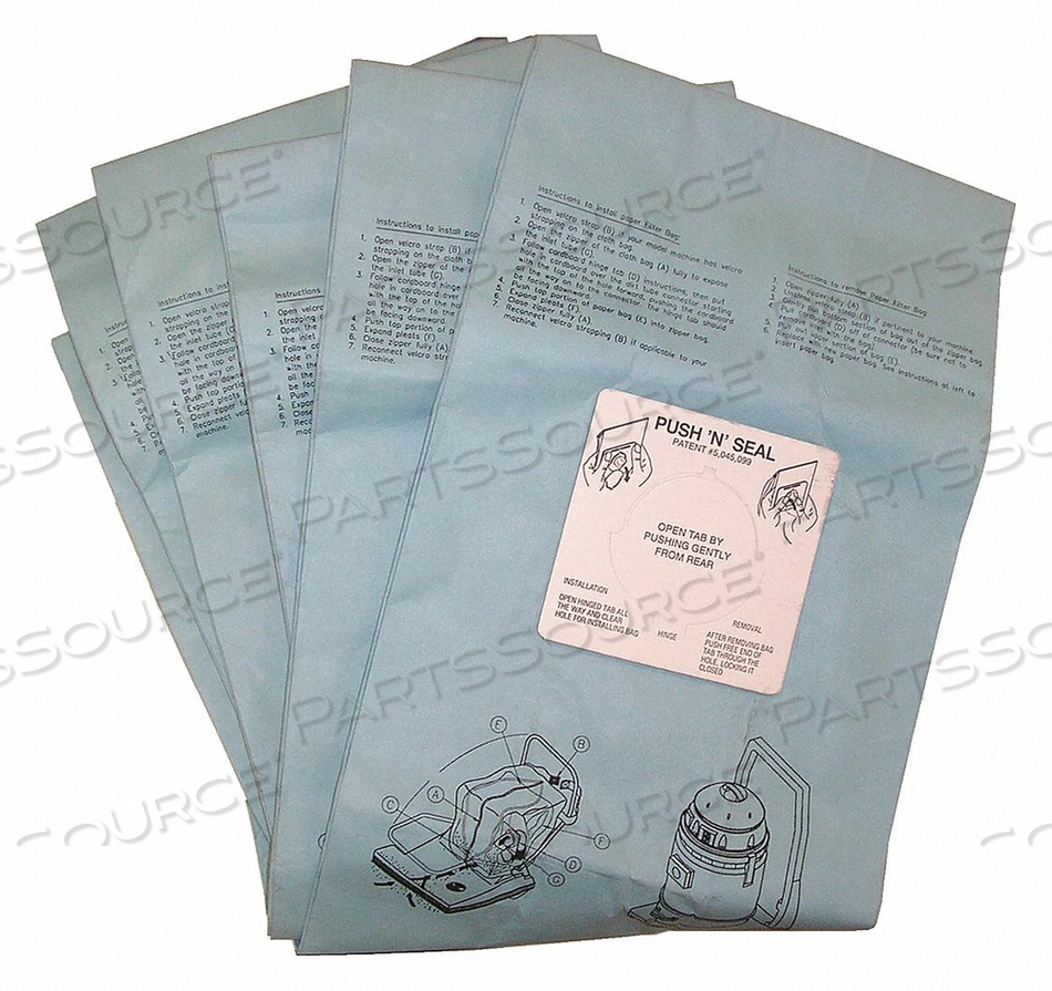 COMVAC DISPOSABLE BAGS, 5 BAGS by Bissell Commercial