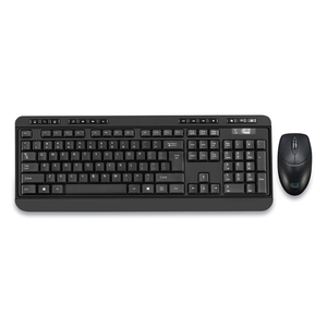 WKB-1320CB ANTIMICROBIAL WIRELESS DESKTOP KEYBOARD AND MOUSE, 2.4 GHZ FREQUENCY/30 FT WIRELESS RANGE, BLACK by Adesso, Inc.