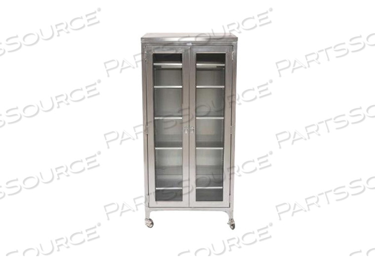 PAUL CABINET 47 5/8"W X 79 1/4"H X 16"D W/(5) S/S SHELVES W/(3") CASTERS (2) W/BRAKE by Blickman PAUL CABINET 47 5/8"W X 79 1/4"H X 16"D W/(5) S/S SHELVES W/(3") CASTERS (2) W/BRAKE by Blickman
