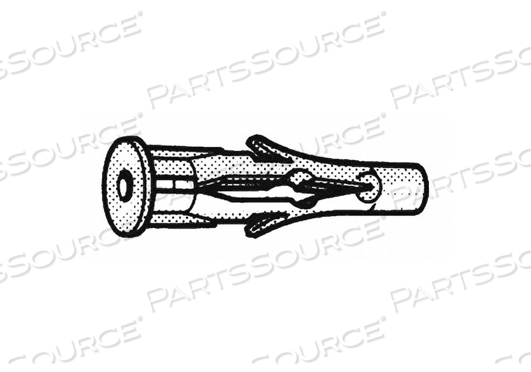 HOLLOW WALL ANCHOR, 5/16 IN DIA, 1/4 IN OVERALL LG, #6 TO #8 THREAD SIZE, PLASTIC, PLAIN by Fabory