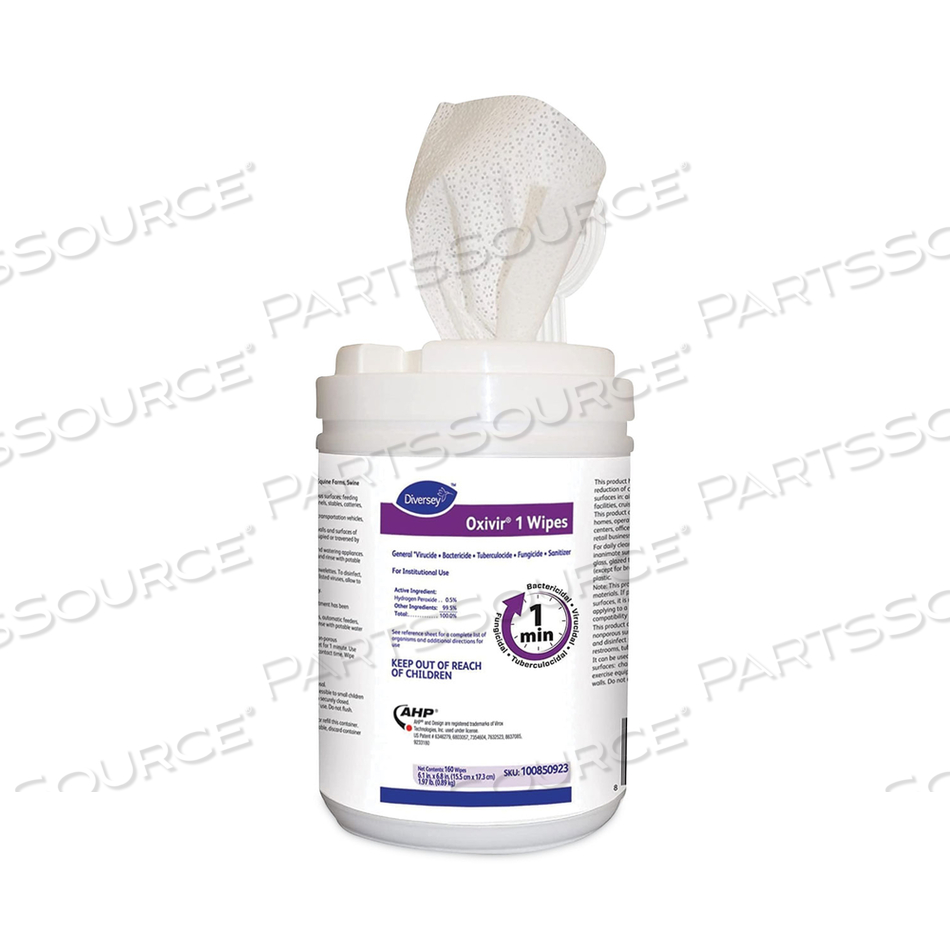 OXIVIR 1 WIPES, 6 X 7, 160/CANISTER by Diversey