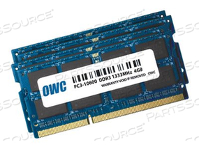 DDR3, KIT, 16 GB: 4 X 4 GB, SO-DIMM 204-PIN, 1333 MHZ / PC3-10600, CL9, 1.5 V, UNBUFFERED, NON-ECC, FOR APPLE IMAC (LATE 2011, MID 2010, MID 2011 by Other World Computing DDR3, KIT, 16 GB: 4 X 4 GB, SO-DIMM 204-PIN, 1333 MHZ / PC3-10600, CL9, 1.5 V, UNBUFFERED, NON-ECC, FOR APPLE IMAC (LATE 2011, MID 2010, MID 2011 by Other World Computing