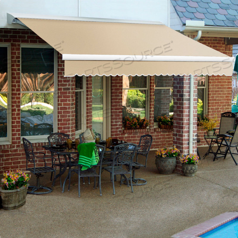 RETRACTABLE AWNING MANUAL 8'W X 7'D X 10"H LINEN 