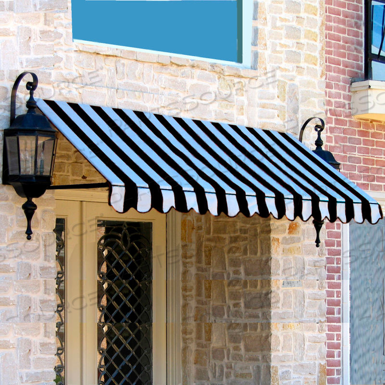 WINDOW/ENTRY AWNING 3-3/8'W X 3-11/16'H X 3'D BLACK/WHITE 