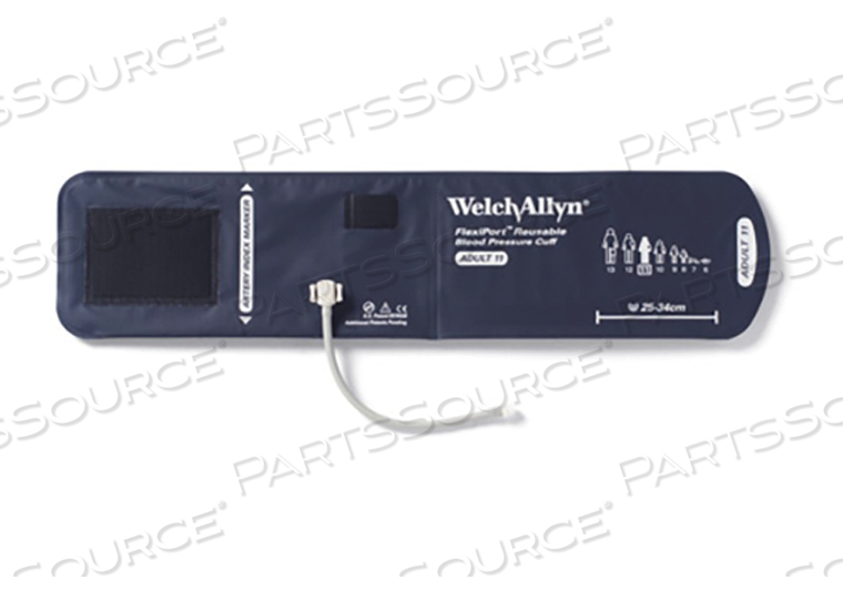 FULLY CONFIGURED FLEXIPORT BLOOD PRESSURE CUFFS, ADULT LONG (11L) 25-34 CM, SINGLE TUBE, SCREW, REUSABLE by Welch Allyn Inc.