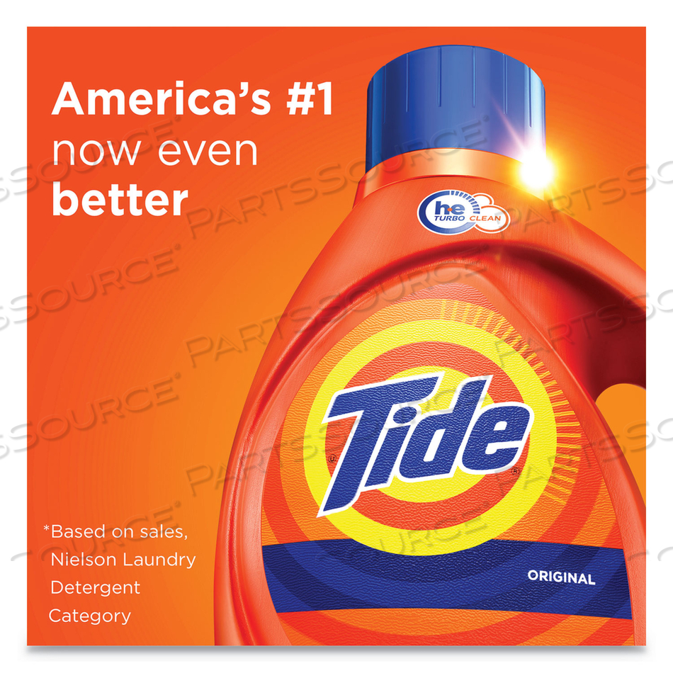 HE LAUNDRY DETERGENT, ORIGINAL SCENT, LIQUID, 64 LOADS, 84 OZ BOTTLE by Tide HE LAUNDRY DETERGENT, ORIGINAL SCENT, LIQUID, 64 LOADS, 84 OZ BOTTLE by Tide