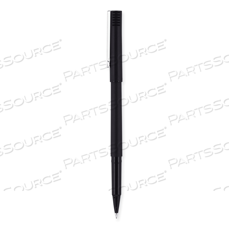 ROLLER BALL PEN, STICK, MICRO 0.5 MM, BLACK INK, BLACK MATTE BARREL by Uni-Ball