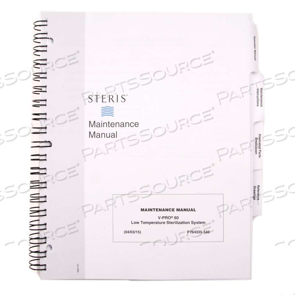 V-PRO® 60 LOW TEMPERATURE STERILIZATION SYSTEM MAINTENANCE MANUAL V-PRO® 60 LOW TEMPERATURE STERILIZATION SYSTEM MAINTENANCE MANUAL