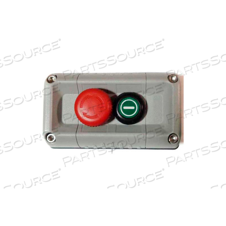 T.E.R., VICTOR WALL MOUNT CONTROL STATION, GRAY, 2 HOLE, E-STOP + START by Springer Controls Co. Inc